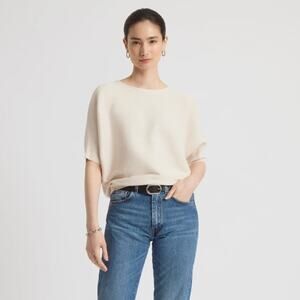 The Reset R label ribbed Short Sleeve Pullover Sz XS cream